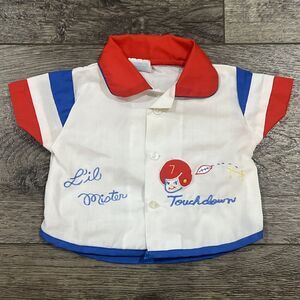 Vintage 60s Cradle Togs Lil Mister Touchdown Baby Football Shirt Made USA 0-3 M